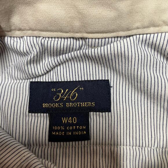 Brooks Brothers 346 Light Khaki Chino Shorts Men Size 40W 8.5" Inseam Classic - Picture 3 of 7